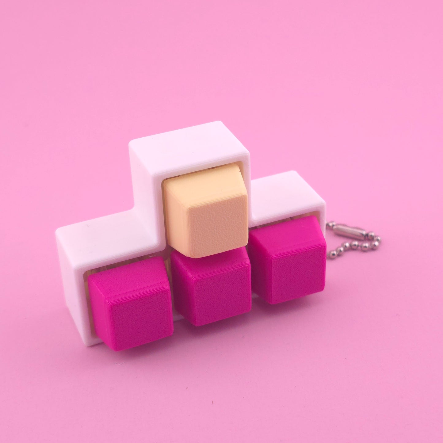 Fidget Clicker, Keyboard Clicker - White, Pink and Yellow
