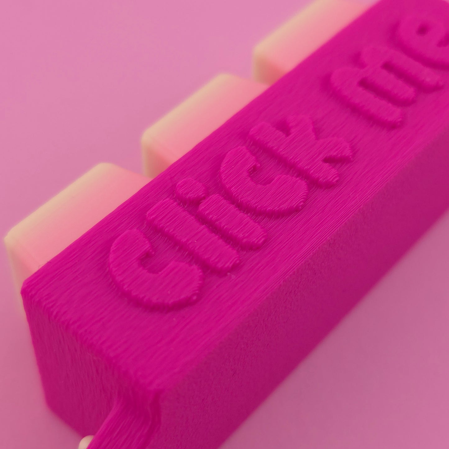 Fidget Clicker, Keyboard Clicker - Fuzzy Click Me in Pink, Yellow & Orange