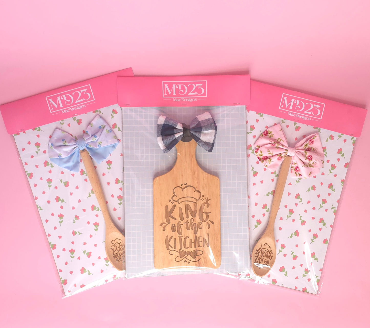 One Red & White Polka Dot Bow - Decorative Chopping Board