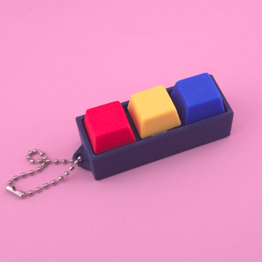 Fidget Clicker, Keyboard Clicker - Blue Multi Coloured