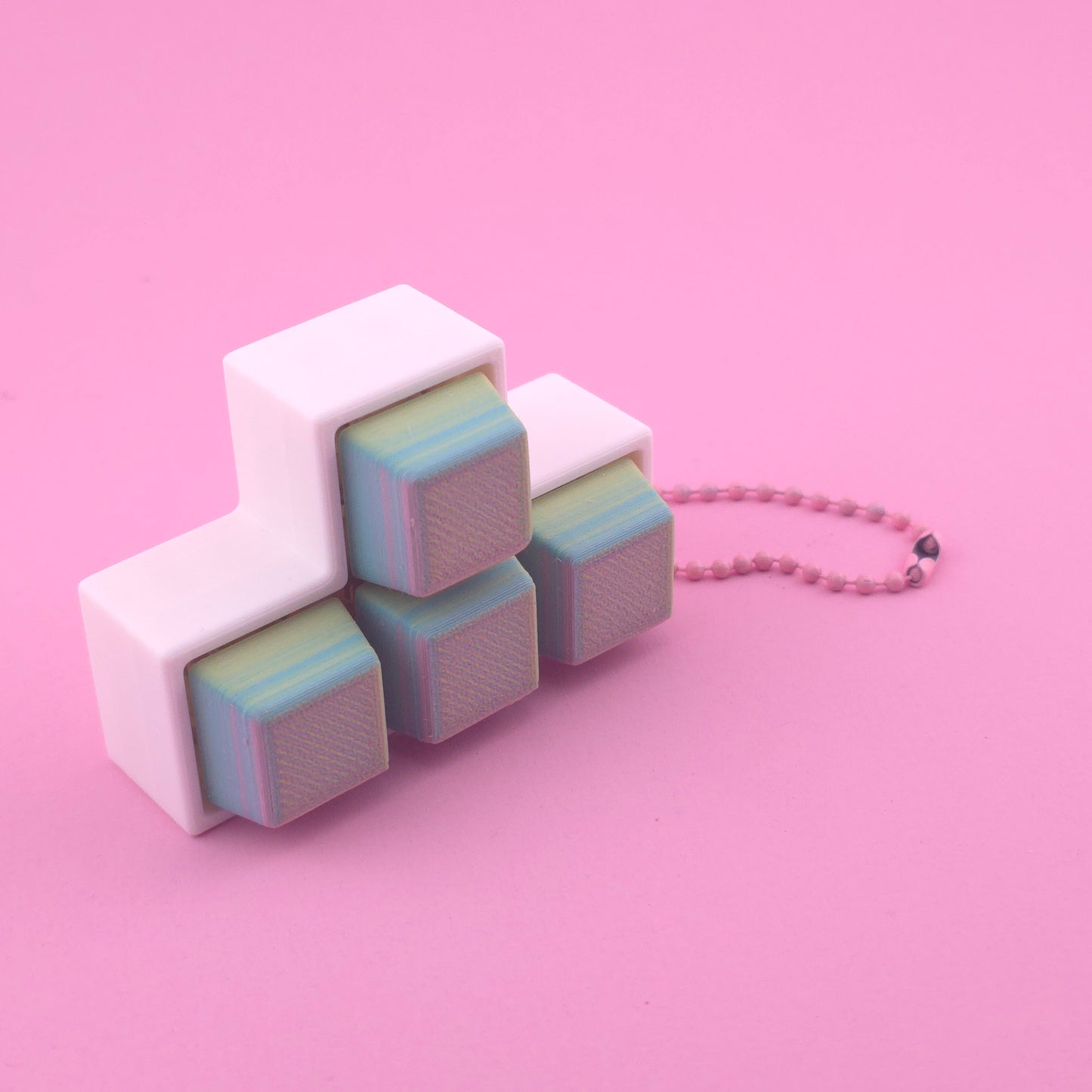 Fidget Clicker, Keyboard Clicker Green, Pink, Blue'ish Rainbow effect