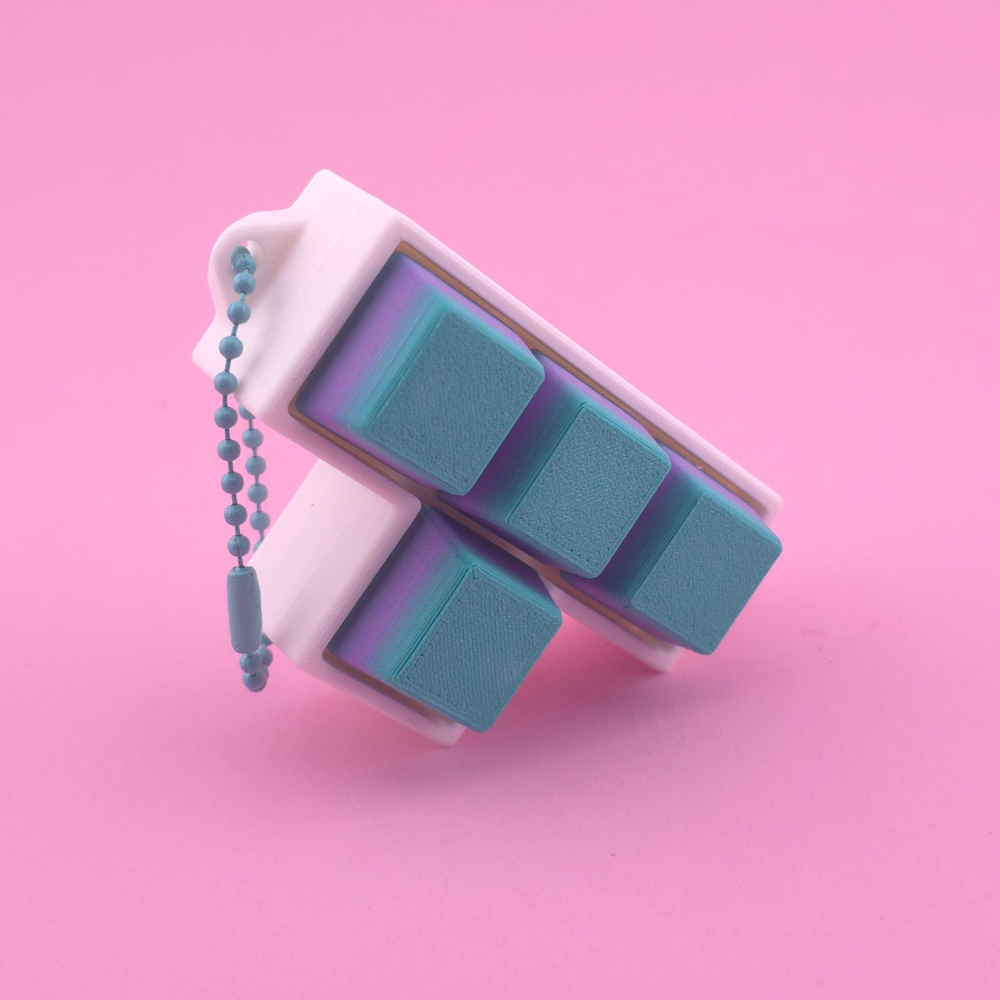 Fidget Clicker, Keyboard Clicker - White, Purple & Teal