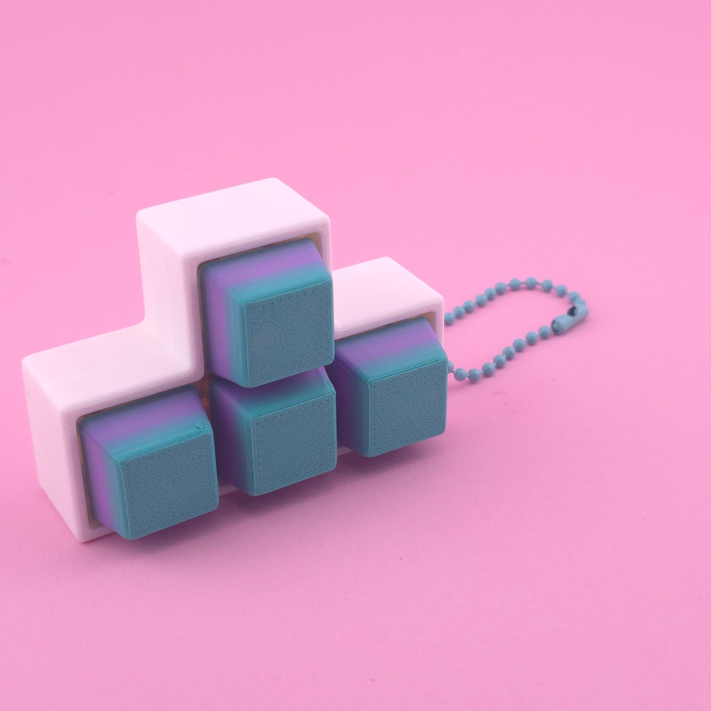 Fidget Clicker, Keyboard Clicker - White, Purple & Teal