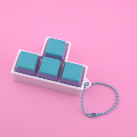 Fidget Clicker, Keyboard Clicker - White, Purple & Teal