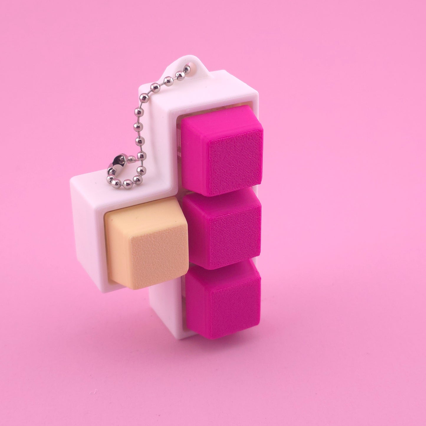 Fidget Clicker, Keyboard Clicker - White, Pink and Yellow