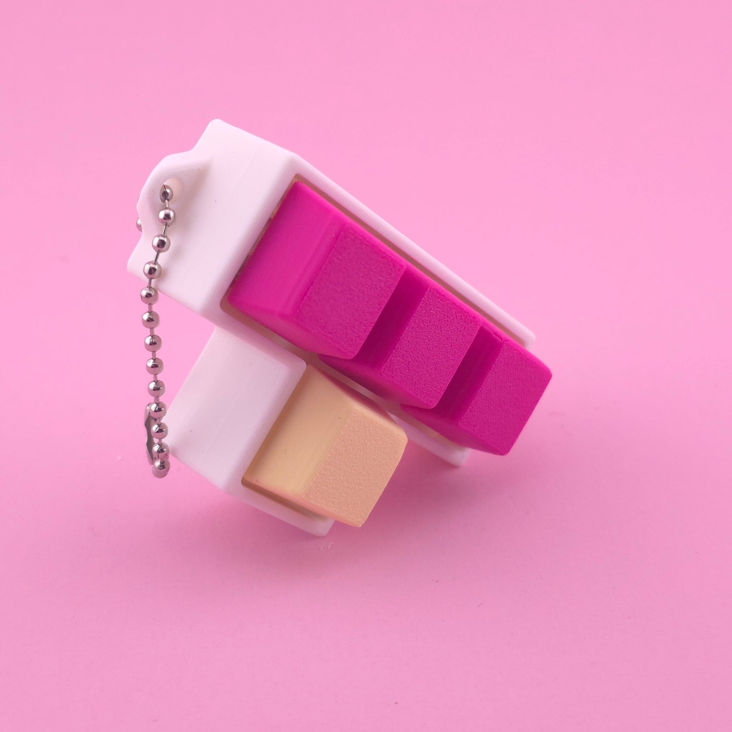 Fidget Clicker, Keyboard Clicker - White, Pink and Yellow