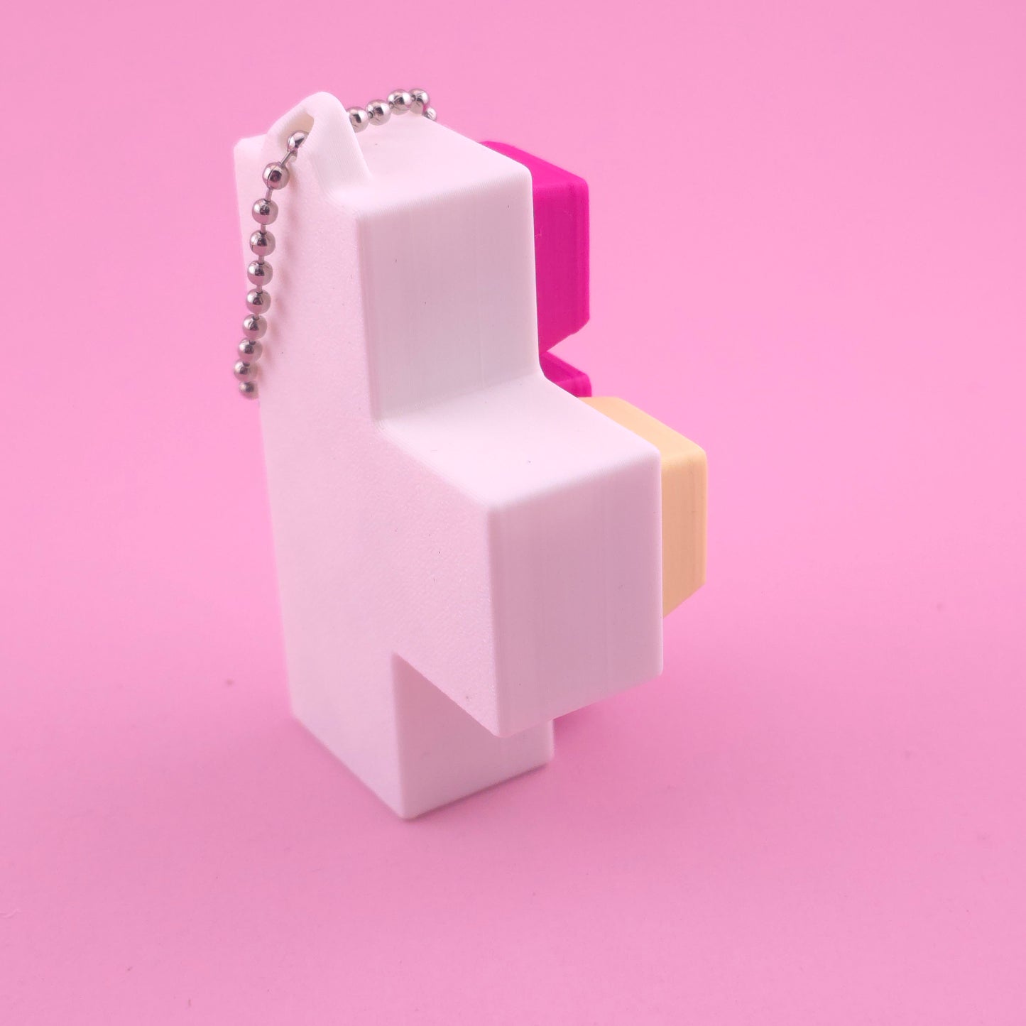 Fidget Clicker, Keyboard Clicker - White, Pink and Yellow
