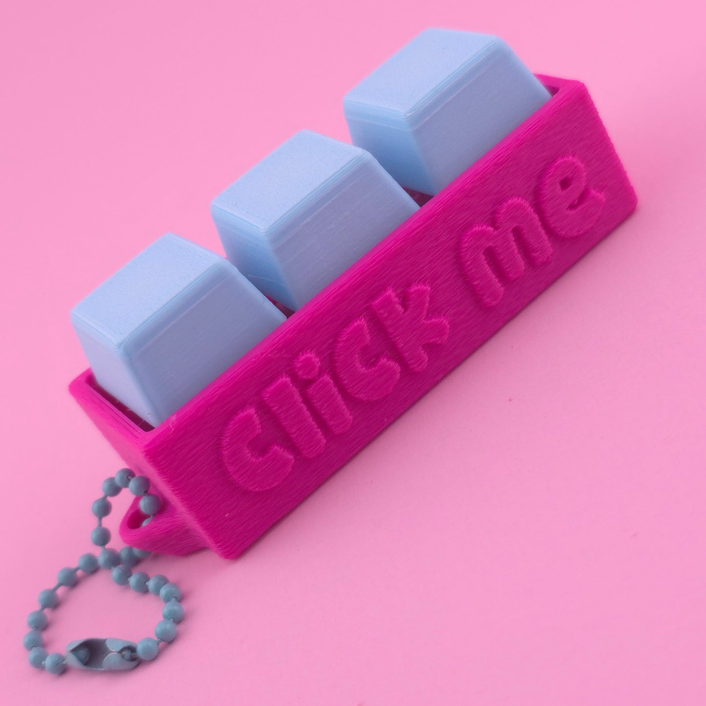 Fidget Clicker, Keyboard Clicker - Fuzzy Click Me in Blue & Pink