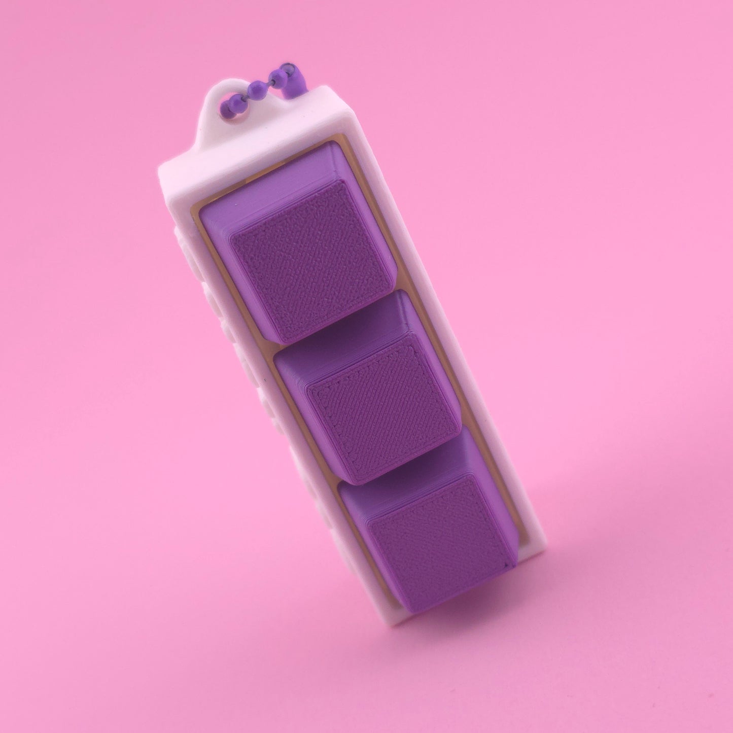 Fidget Clicker, Keyboard Clicker - Fuzzy Click Me in White & Purple
