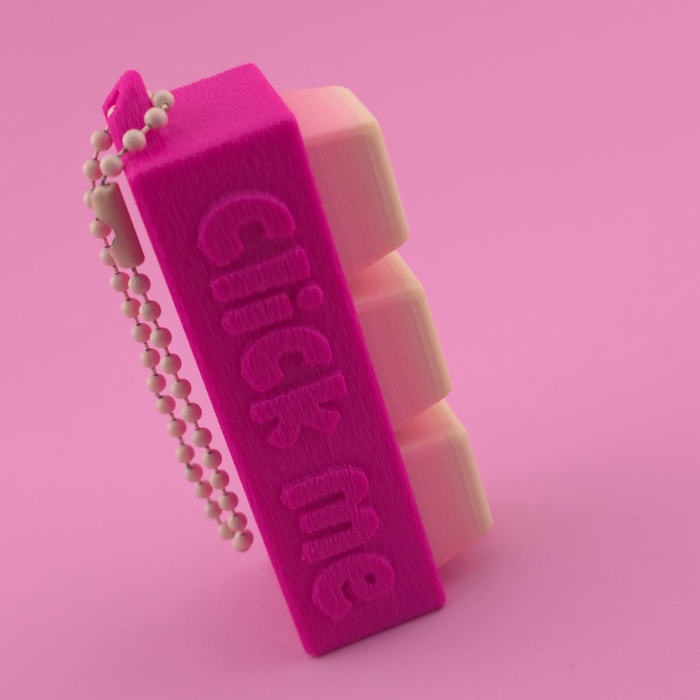 Fidget Clicker, Keyboard Clicker - Fuzzy Click Me in Pink, Yellow & Orange