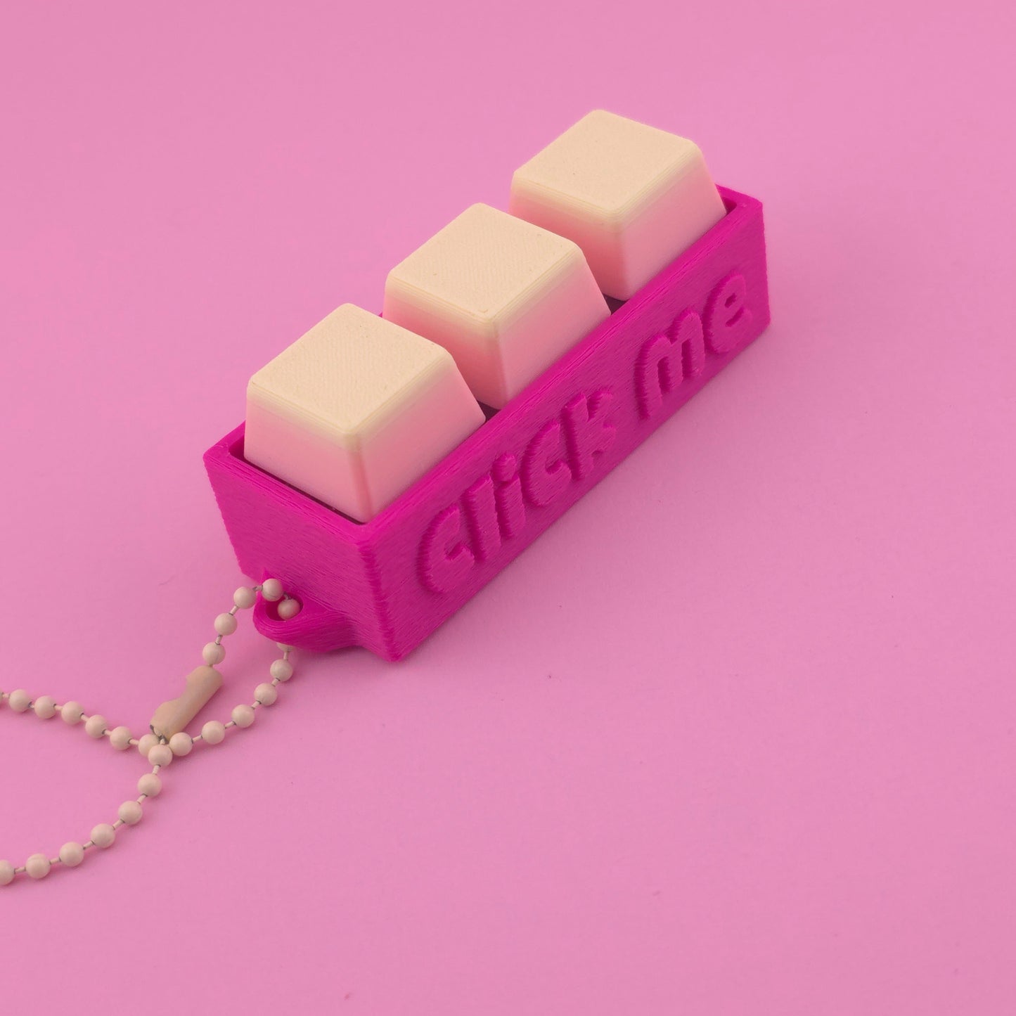Fidget Clicker, Keyboard Clicker - Fuzzy Click Me in Pink, Yellow & Orange