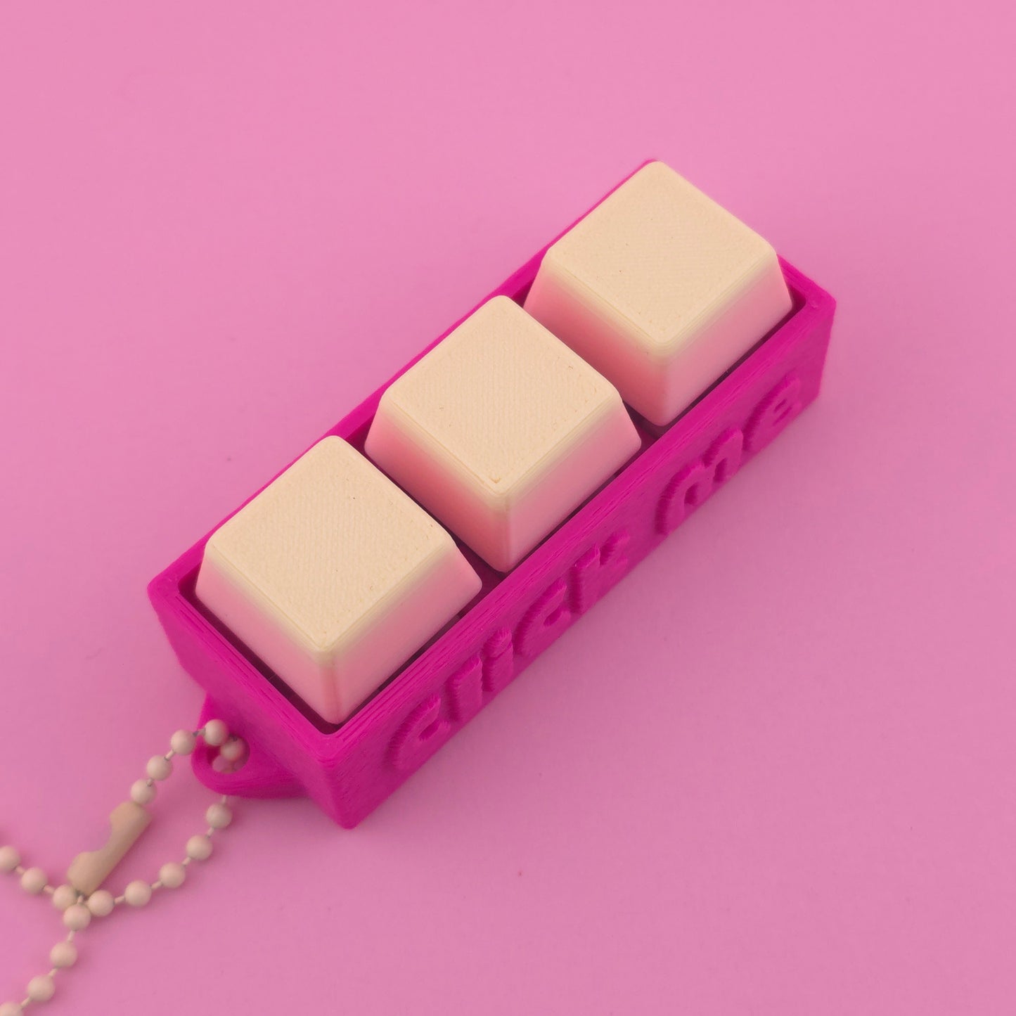 Fidget Clicker, Keyboard Clicker - Fuzzy Click Me in Pink, Yellow & Orange