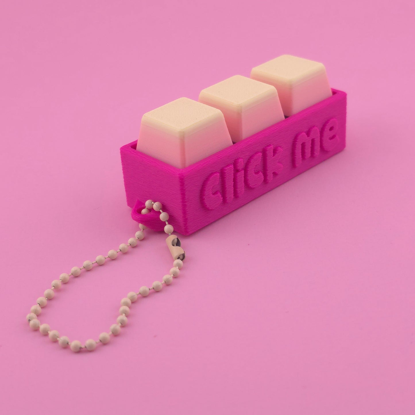 Fidget Clicker, Keyboard Clicker - Fuzzy Click Me in Pink, Yellow & Orange