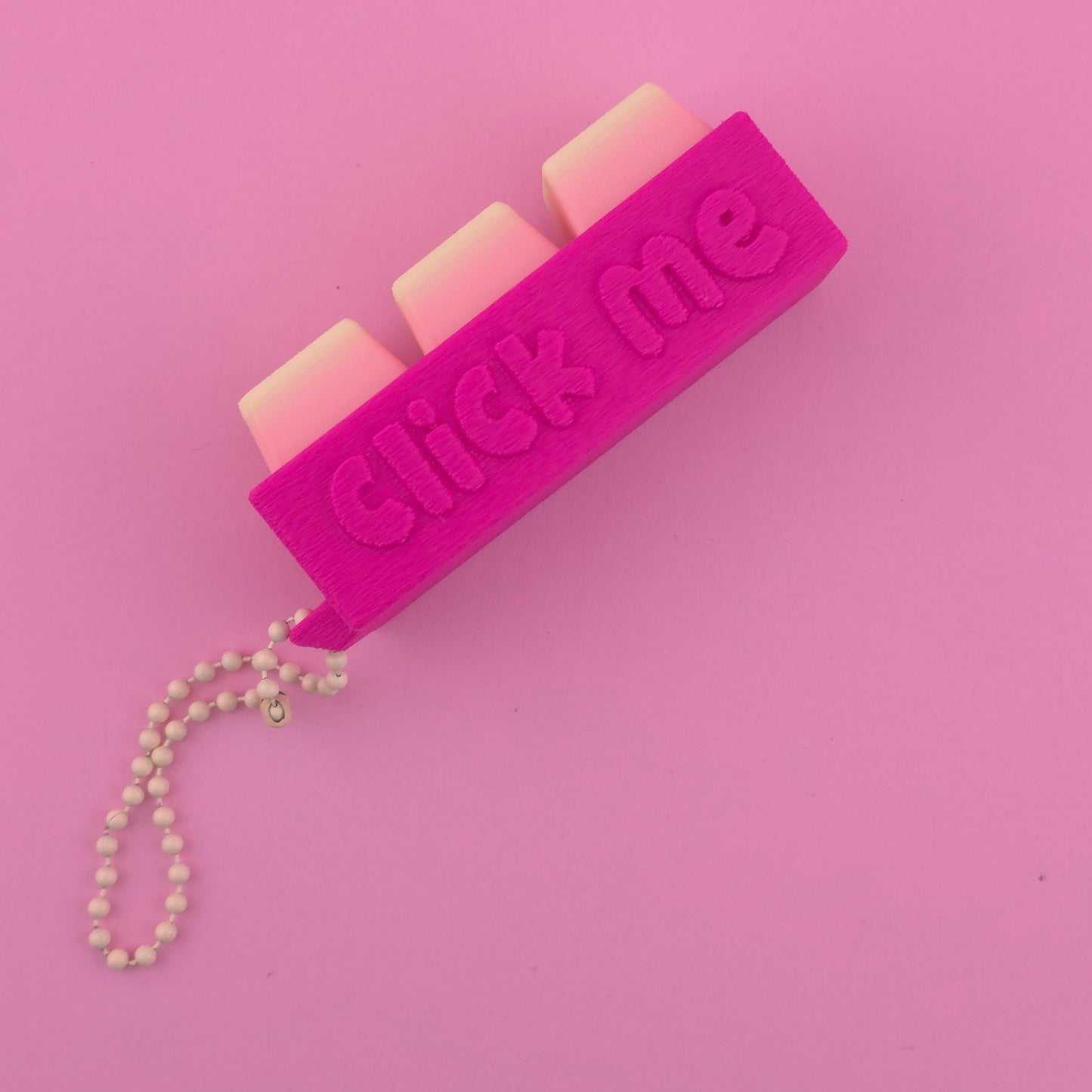 Fidget Clicker, Keyboard Clicker - Fuzzy Click Me in Pink, Yellow & Orange
