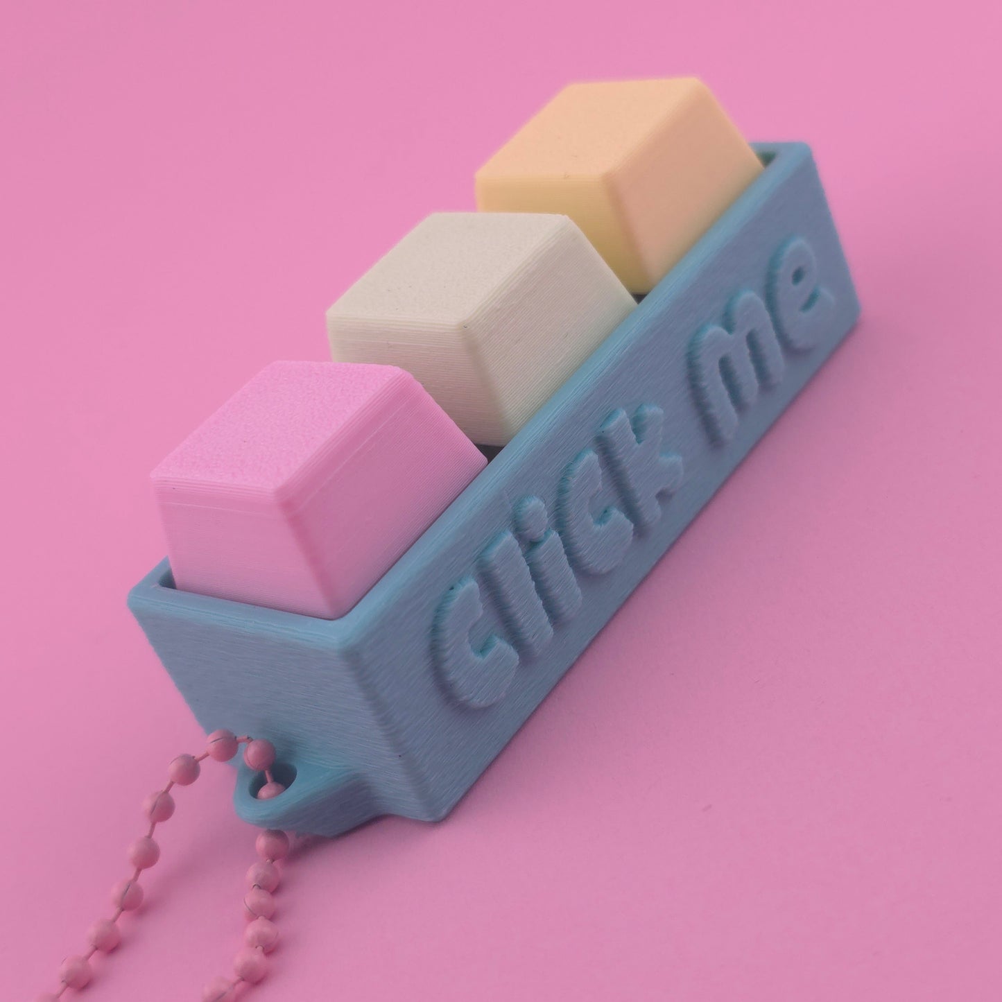 Fidget Clicker, Keyboard Clicker - Fuzzy Click Me in Blue, Pink, Green & Yellow