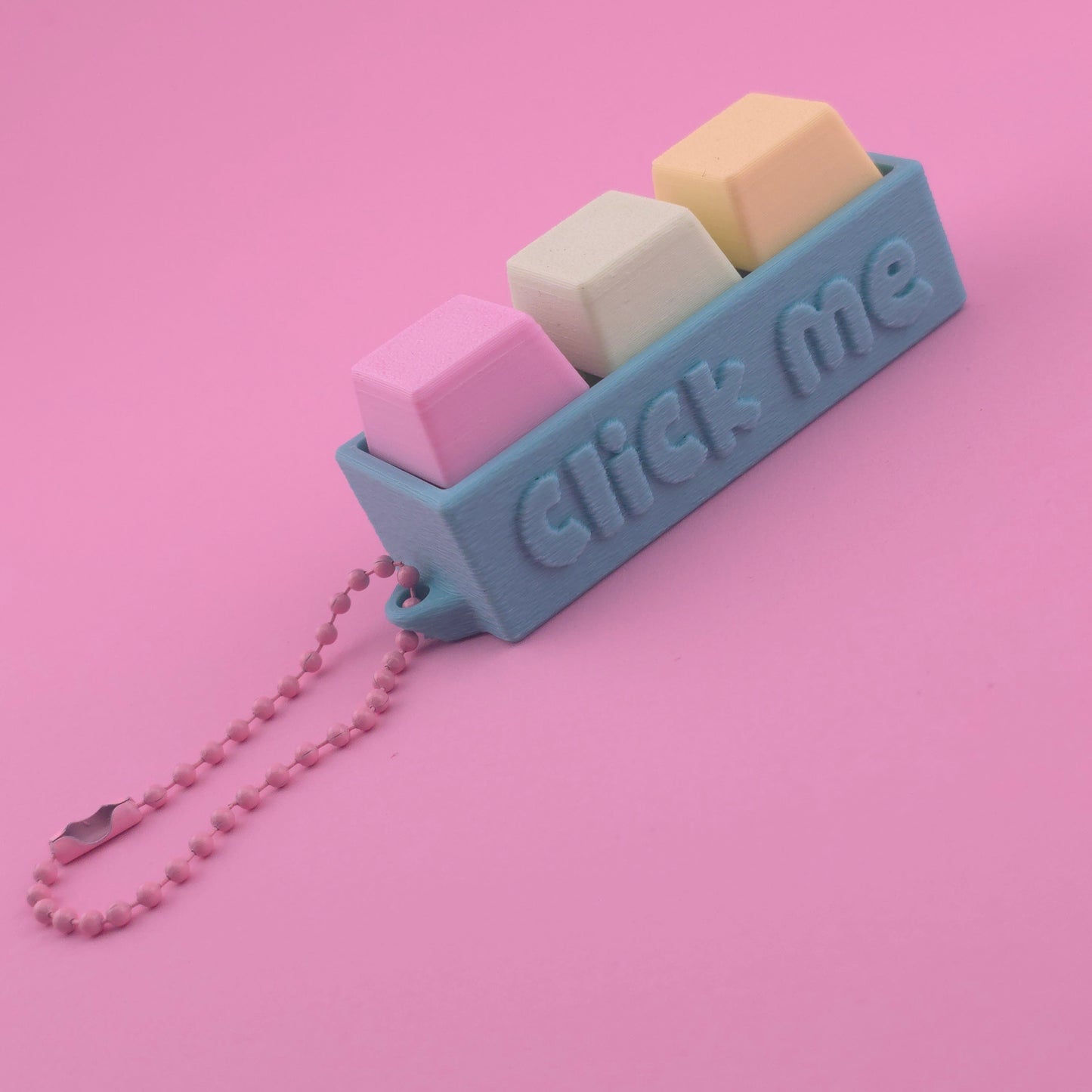 Fidget Clicker, Keyboard Clicker - Fuzzy Click Me in Blue, Pink, Green & Yellow