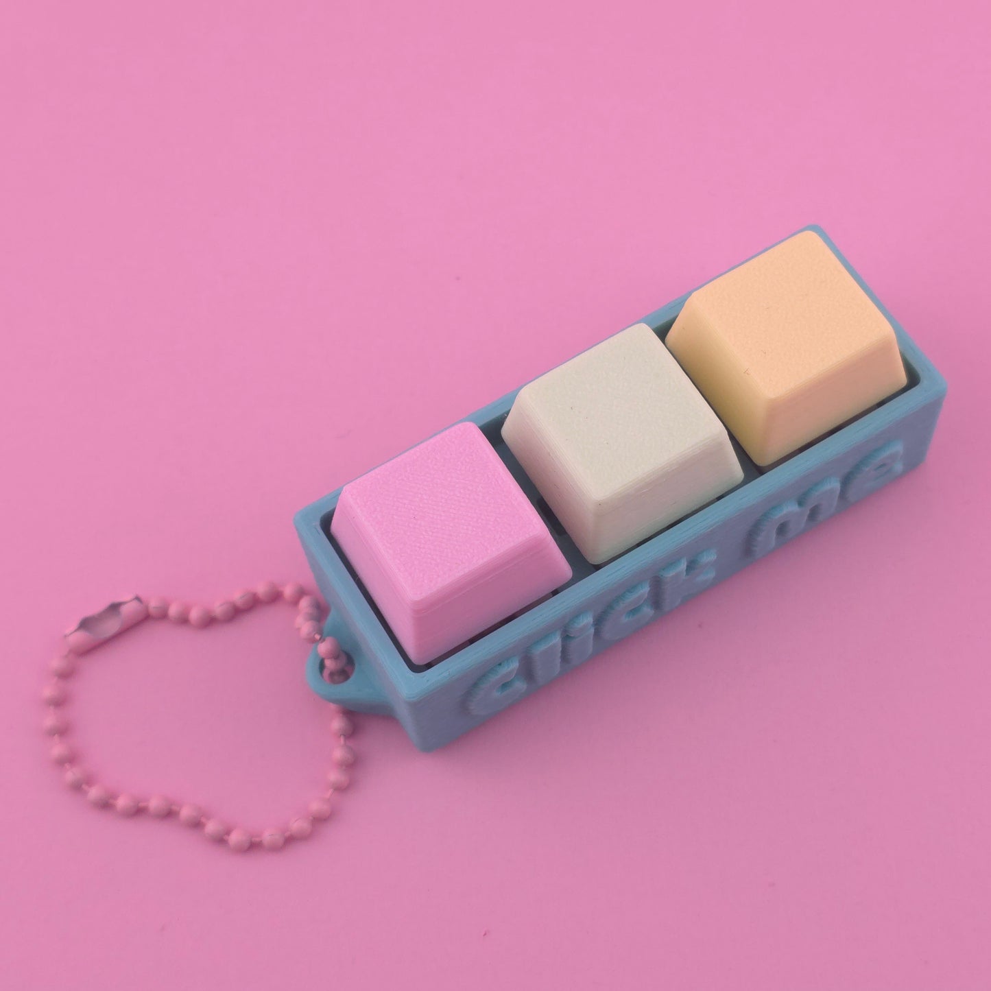 Fidget Clicker, Keyboard Clicker - Fuzzy Click Me in Blue, Pink, Green & Yellow