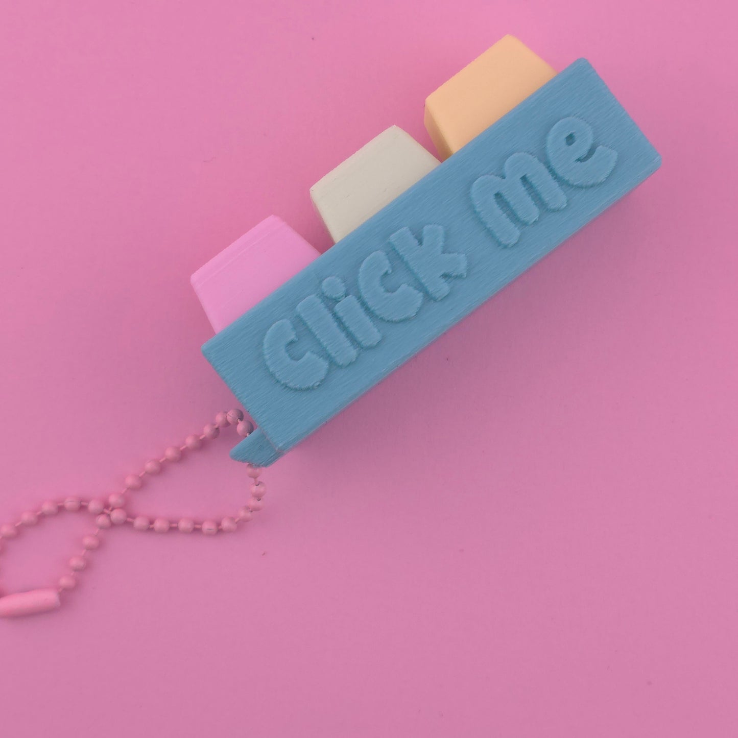 Fidget Clicker, Keyboard Clicker - Fuzzy Click Me in Blue, Pink, Green & Yellow