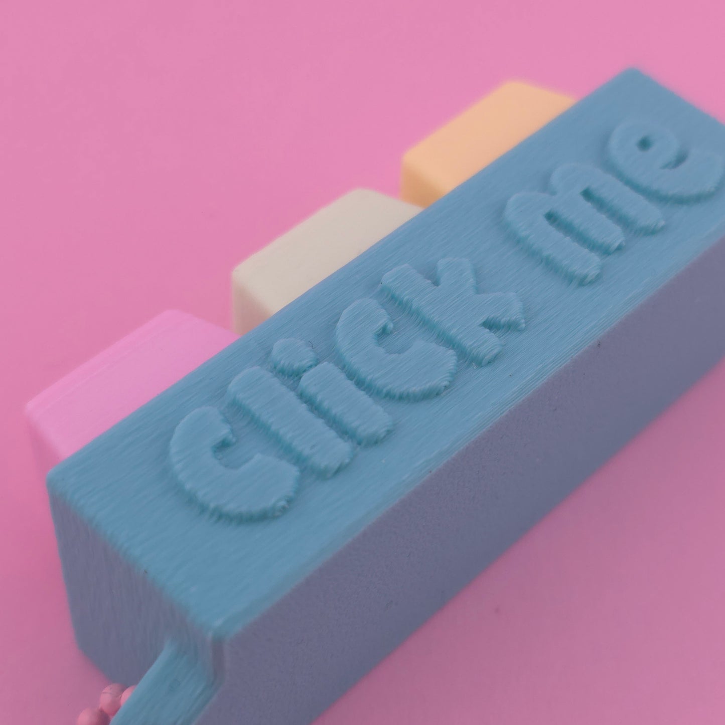 Fidget Clicker, Keyboard Clicker - Fuzzy Click Me in Blue, Pink, Green & Yellow