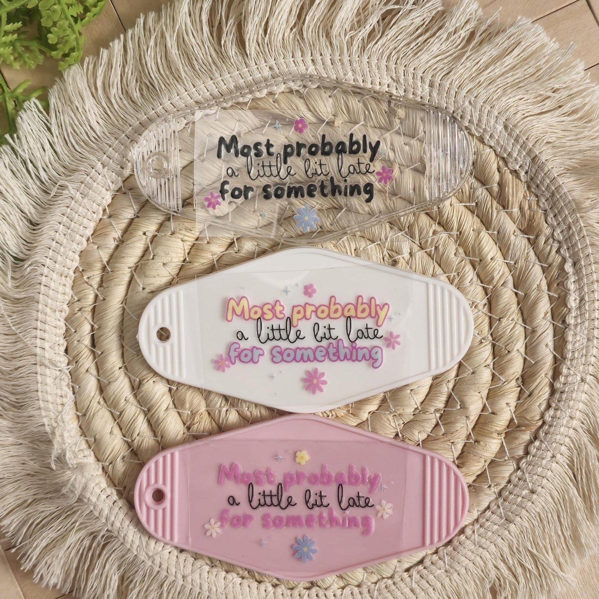Motel Keyring Cute Keyring Pink fluffy Pom Pom MacDesigns23